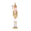 Picture of 90cm WOODEN CHRISTMAS NUTCRACKER FIGURE WHITE/GOLD