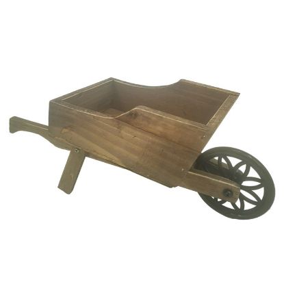 Picture of 35cm WOODEN WHEELBARROW PLANTER