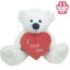 Picture of 38cm (15 INCH) SNUGGLE BEARS SITTING BEAR WITH RED I LOVE YOU HEART WHITE
