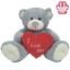 Picture of 38cm (15 INCH) SNUGGLE BEARS SITTING BEAR WITH RED I LOVE YOU HEART GREY