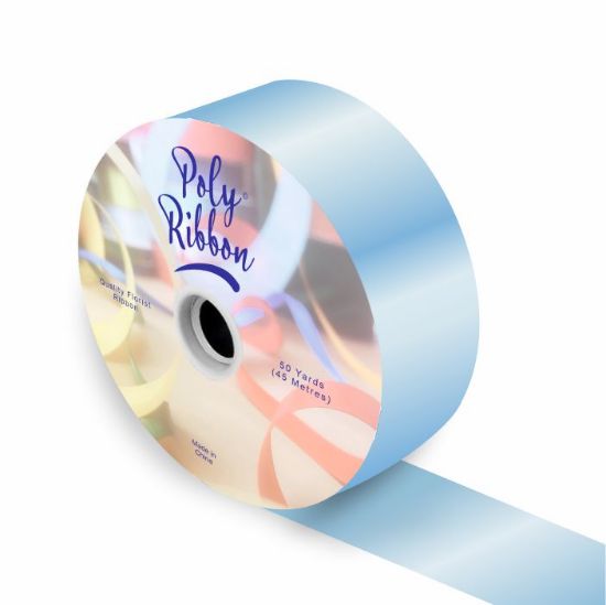 Picture of 50mm (2 INCH) POLY RIBBON X 100 YARDS BABY BLUE