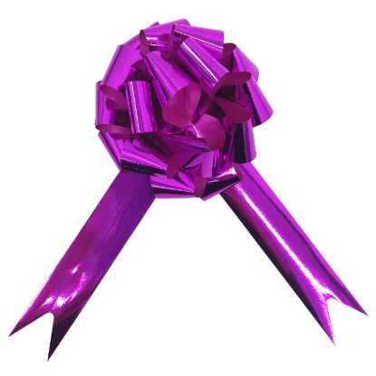 Picture of POLY RIBBON PULL BOWS 30mm X 30pcs METALLIC FUCHSIA