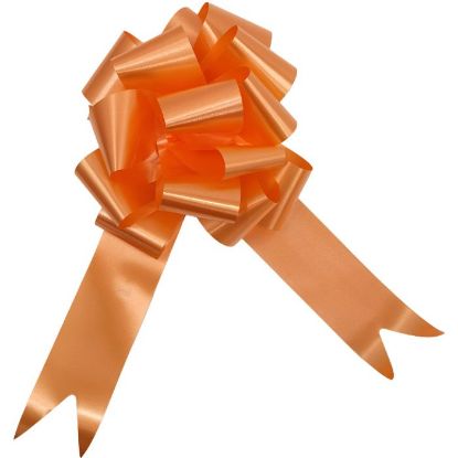 Picture of POLY RIBBON PULL BOWS 50mm X 20pcs LIGHT ORANGE