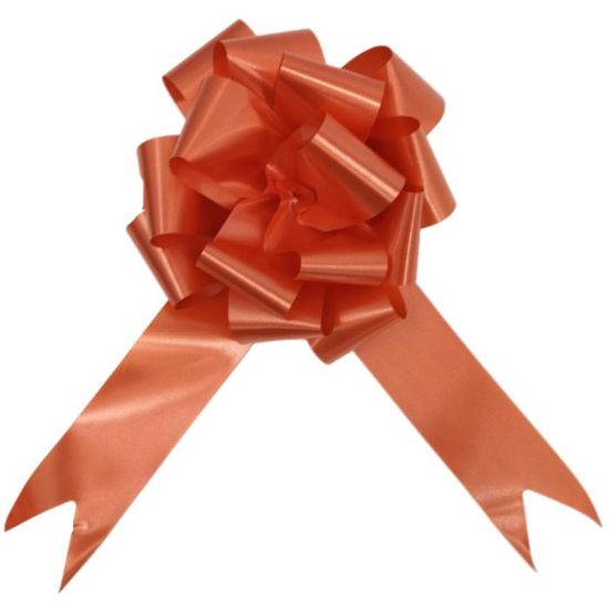 Picture of POLY RIBBON PULL BOWS 50mm X 20pcs DARK ORANGE