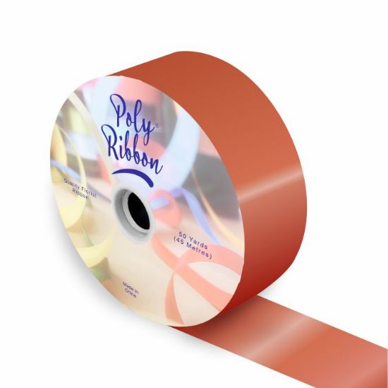 Picture of 50mm (2 INCH) POLY RIBBON X 100 YARDS DARK ORANGE