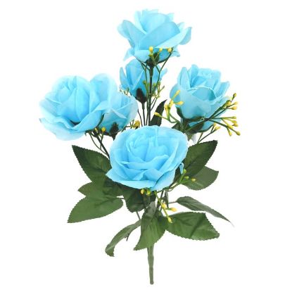 Picture of ROSEBUD BUSH (7 HEADS) BABY BLUE
