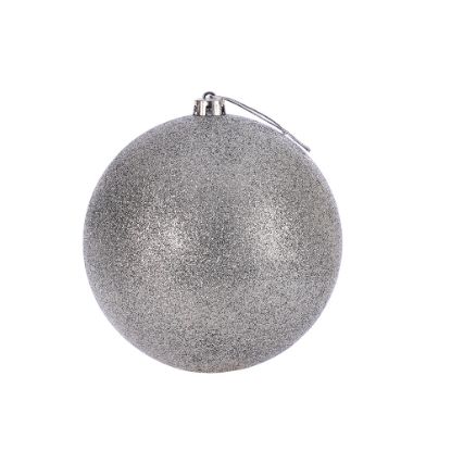 Picture of 20cm CHRISTMAS BAUBLE GLITTERED SILVER