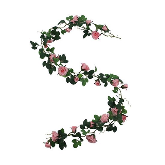 Picture of 183cm (6ft) PREMIUM ROSE & ROSEBUD GARLAND PINK