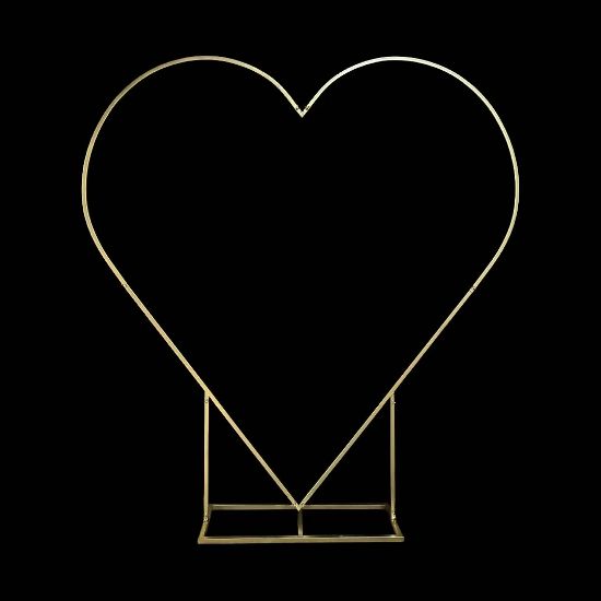 Picture of 200cm METAL HEART FRAME WITH STAND GOLD
