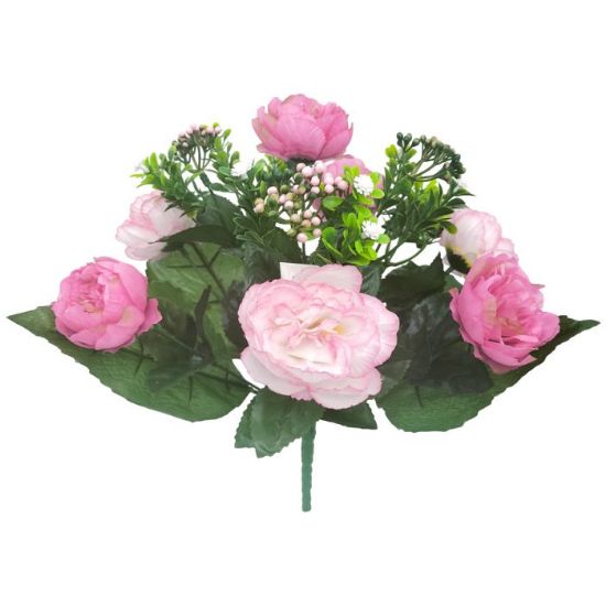 Picture of 32cm PEONY MIXED BUSH WITH BERRIES PINK MIX