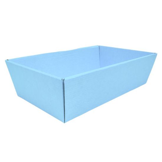 Picture of 28 X 18cm MEDIUM HAMPER TRAY BABY BLUE X 30pcs