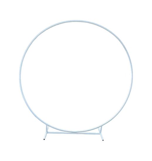 Picture of 2m (200cm) METAL ROUND DECO FRAME WITH STAND WHITE