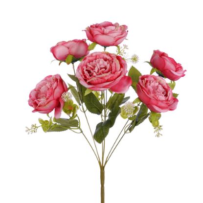 Picture of 42cm LARGE PEONY BUSH (7 HEADS) VINTAGE PINK