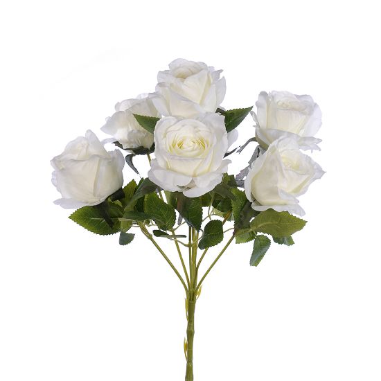 Picture of 40cm OPEN ROSE BUSH (7 HEADS) IVORY