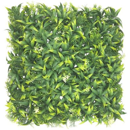 Picture of 50cm X 50cm UV RESISTANT PLASTIC FOLIAGE WALL GREEN/WHITE