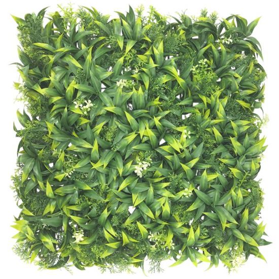 Picture of 50cm X 50cm UV RESISTANT PLASTIC FOLIAGE WALL GREEN/WHITE