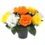 Picture of CEMETERY POT WITH ROSEBUDS AND GYP (12 HEADS) IVORY/YELLOW/ORANGE