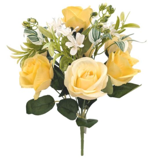 Picture of 36cm ROSE BUSH YELLOW/LEMON