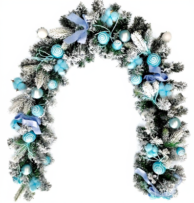 Picture of 180cm BAUBLE GARLAND WITH BOWS BLUE/WHITE