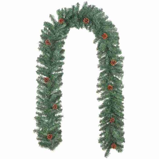 Picture of 270cm (9ft) SPRUCE & CONE GARLAND GREEN