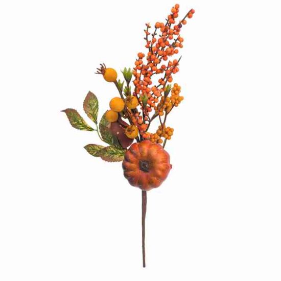 Picture of 38cm AUTUMN MIXED PUMPKIN & BERRY SPRAY ORANGE