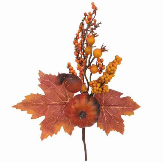 Picture of 32cm AUTUMN MIXED PUMPKIN & BERRY SPRAY ORANGE