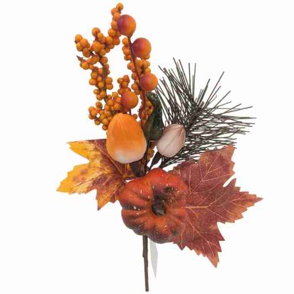 Picture of 32cm AUTUMN MIXED PUMPKIN & BERRY SPRAY ORANGE