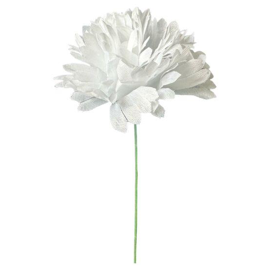 Picture of 9cm SINGLE CHRYSANTHEMUM ON 19cm STEM WHITE X 144pcs