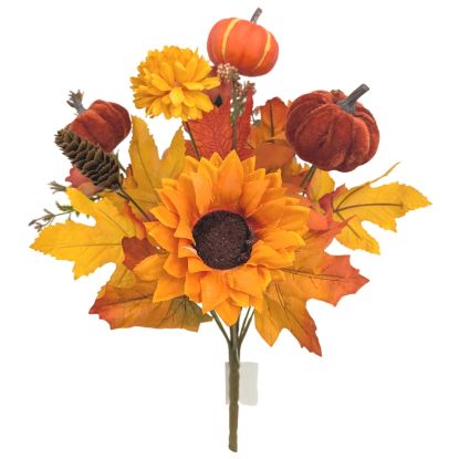 Picture of 43cm AUTUMN MIXED POMEGRANATE & ROSE BUSH ORANGE/RUST