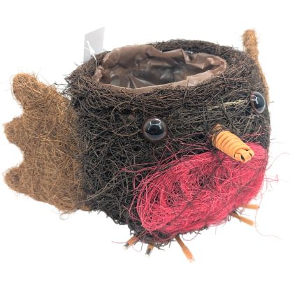 Picture of 23cm SALIM & COCO FIBRE ROBIN PLANTER BROWN/RED
