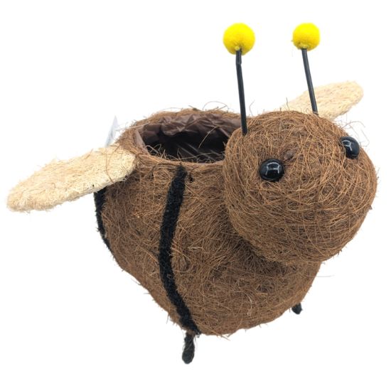 Picture of 31cm COCO FIBRE BEE PLANTER BROWN/YELLOW