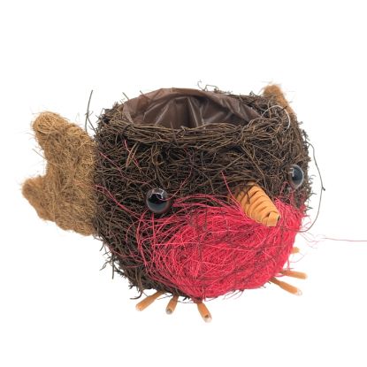 Picture of 20cm SALIM & COCO FIBRE ROBIN PLANTER BROWN/RED