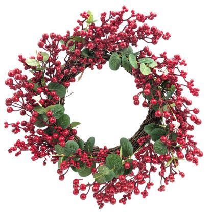 Picture of 50cm (20 INCH) BERRY WREATH RED
