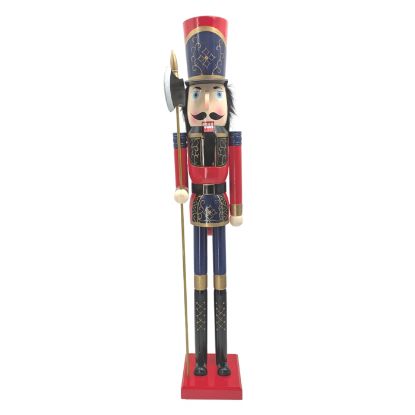 Picture of 120cm WOODEN CHRISTMAS NUTCRACKER FIGURE RED/BLUE/BLACK