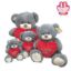 Picture of 20cm (8 INCH) SNUGGLE BEARS SITTING BEAR WITH RED I LOVE YOU EMBROIDERY HEART GREY