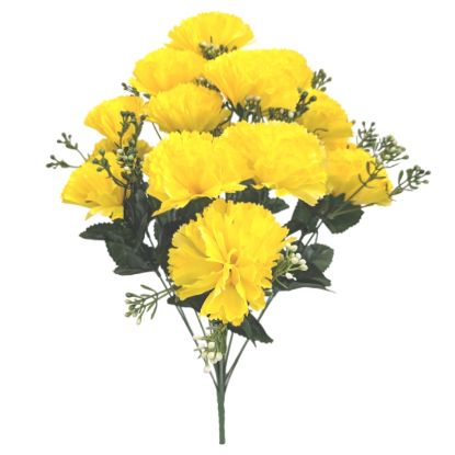 Picture of 46cm CARNATION BUSH WITH GYP (18 HEADS) YELLOW