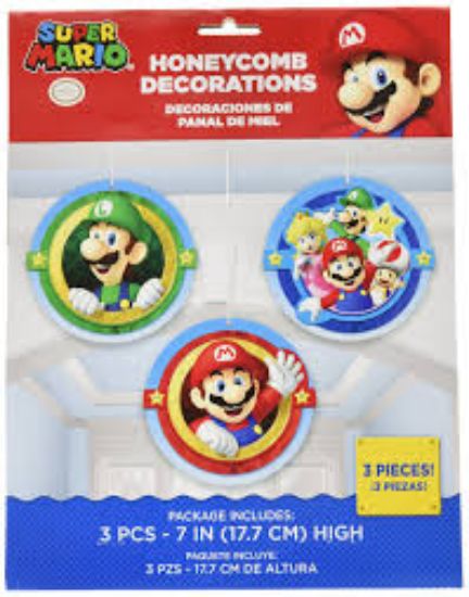 Picture of SUPER MARIO HONEYCOMB DECORATIONS X 3pcs-Copy