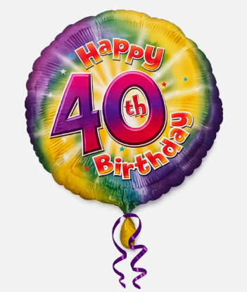 Picture of ANAGRAM 17 INCH FOIL BALLOON - HAPPY 40TH BIRTHDAY