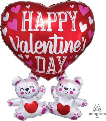Picture of ANAGRAM 26" SUPERSHAPE LARGE FOIL BALLOON - HAPPY VALENTINES DAY HEART RED