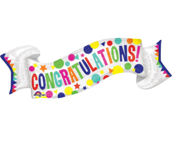Picture of ANAGRAM 40" SUPERSHAPE FOIL BALLOON - CONGRATULATIONS