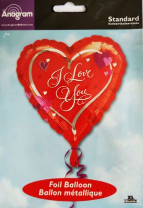 Picture of ANAGRAM 17 INCH FOIL BALLOON - I LOVE YOU HEART RED