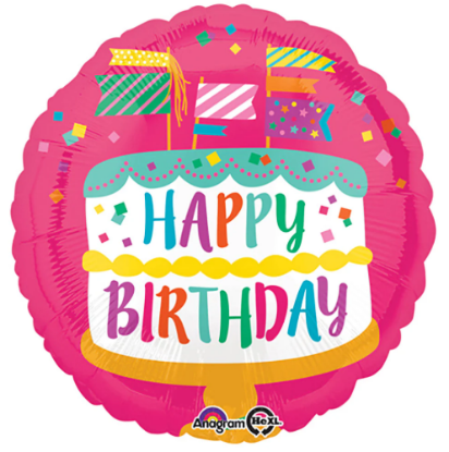Picture of ANAGRAM 17 INCH FOIL BALLOON - HAPPY BIRTHDAY CAKE