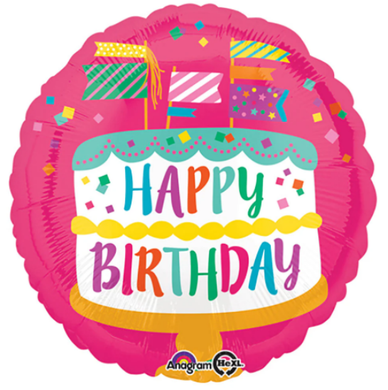 Picture of ANAGRAM 17 INCH FOIL BALLOON - HAPPY BIRTHDAY CAKE