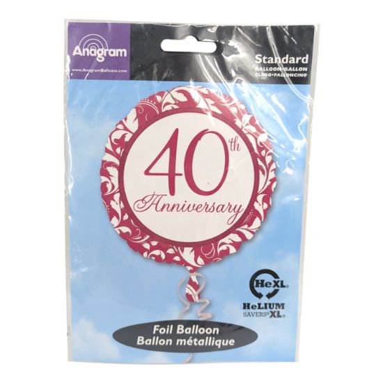Picture of ANAGRAM 17 INCH FOIL BALLOON - HAPPY 40th ANNIVERSARY