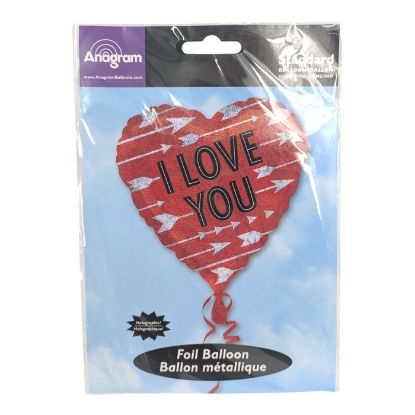 Picture of ANAGRAM 17 INCH FOIL BALLOON - I LOVE YOU ARROWS RED