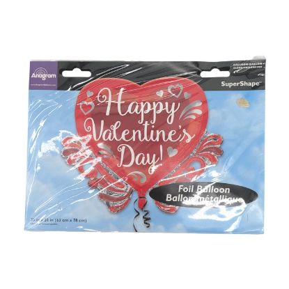 Picture of ANAGRAM 25" SUPERSHAPE LARGE FOIL BALLOON - HAPPY VALENTINES DAY HEART RED