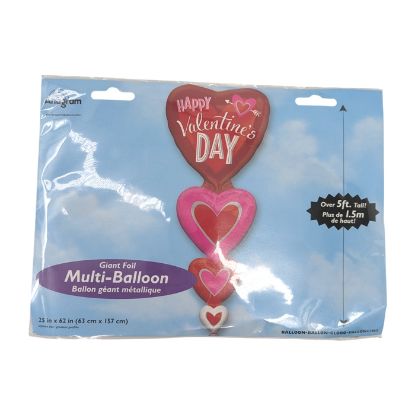 Picture of ANAGRAM 62" GIANT FOIL MULTI BALLOON - HAPPY VALENTINES DAY HEARTS RED/PINK