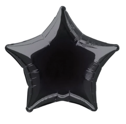 Picture of ANAGRAM FOIL BALLON - 19" PLAIN STAR BLACK X 3pcs