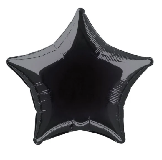 Picture of ANAGRAM FOIL BALLON - 19" PLAIN STAR BLACK X 3pcs