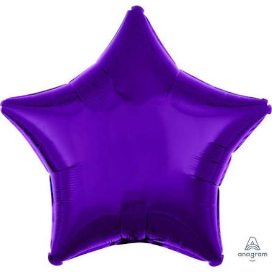 Picture of ANAGRAM FOIL BALLON - 19" PLAIN STAR PURPLE X 3pcs